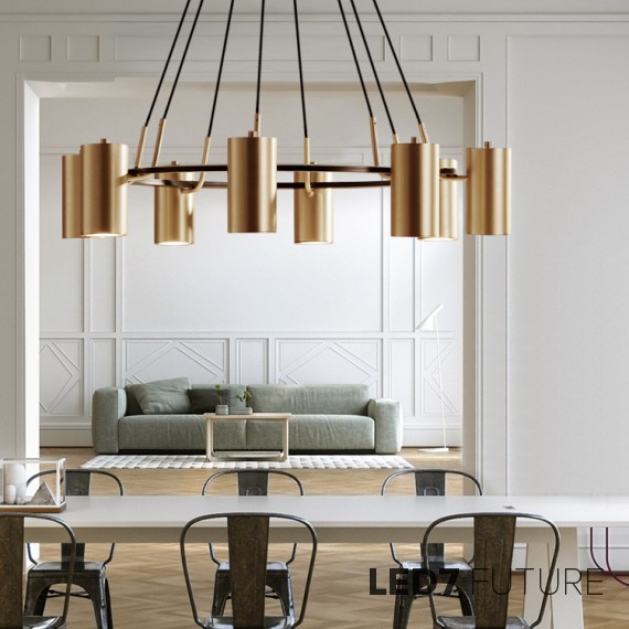 Loft Industry Modern - Brass Bank Chandelier